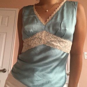 Silk lace top vintage aesthetic
